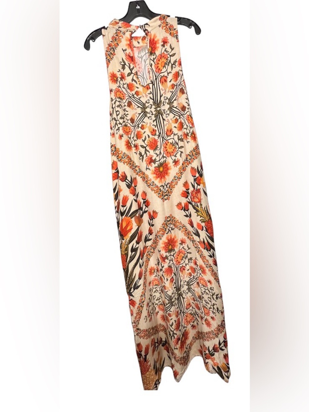 FARM RIO x Anthropologie White Floral Folkloric Halter Maxi Dress Size:Large - Picture 7 of 11